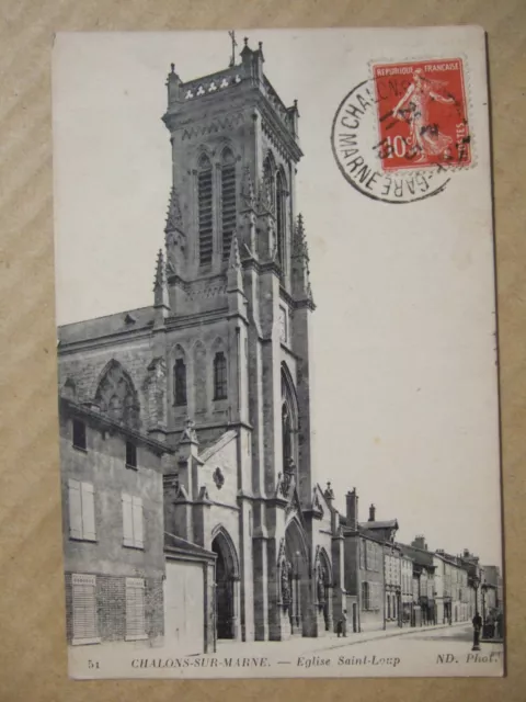 Cpa Chalons Sur Marne (51) Church Saint Loup