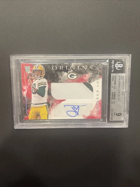 2020 Origins Jordan Love Auto /99 Jumbo Patch Red BGS 9 Rookie RC *PNCARDS* 2020 Origins Jordan Love Auto /99 Jumbo Patch Red BGS 9 Rookie RC *PNCARDS*