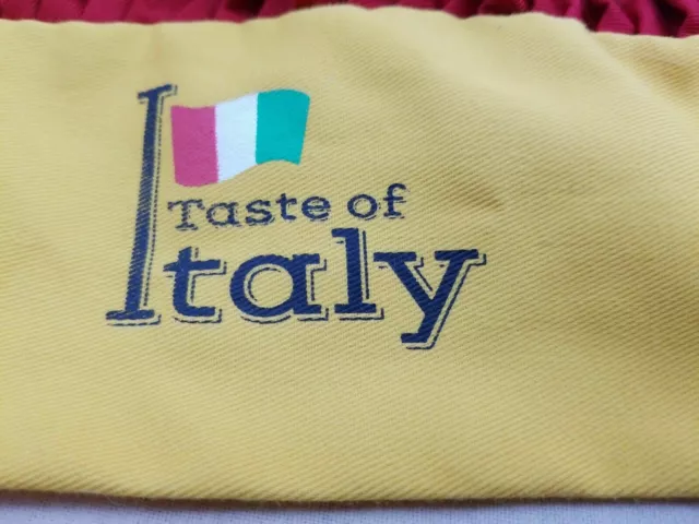 Taste of Italy Chef's Hat Uniform Cap Restaurant Bistro Red & Yellow Adjustable 2