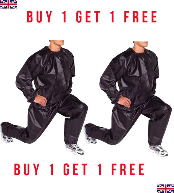 Sauna Sweat Suit Fitness Slimming Weight Loss Exercise Running Boxing Gym BOGOF