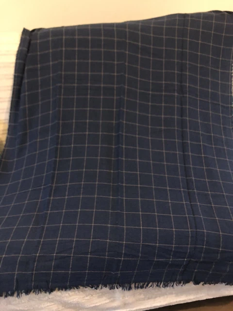 Mantas a cuadros Ikea Varkrage azul oscuro a cuadros borlas 110 cm por 170 cm nuevas sin etiquetas