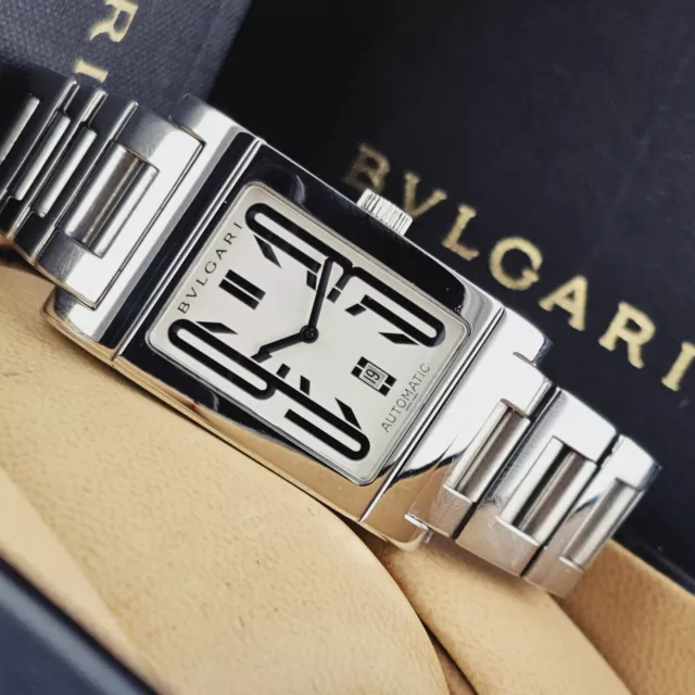 "Set completo" Bvlgari (Bulgari) Rettangolo RT 45 S orologio automatico da...