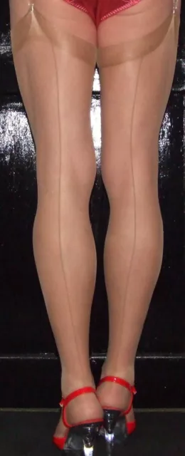 Natural seamed stockings discount