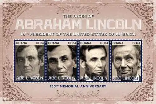 Ghana - 2015 - Abraham Lincoln 150Th Memorial Anniversary Sheet Of 4 Stamps  Mnh