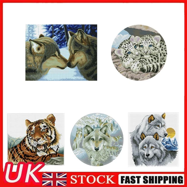 Animals Cross Stitch Printed Canvas DIY Embroidery Needlework 11CT Stamped Decor