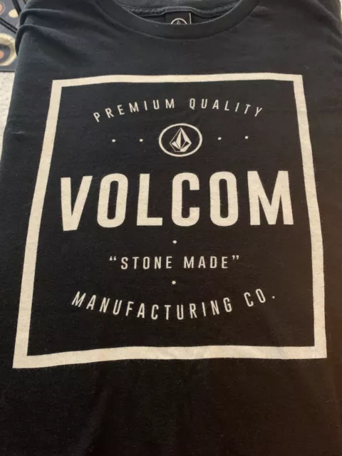 Vintage Volcom Stone Made Logo T Shirt Mens Black Medium Surf Skate Skateboard