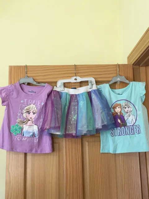 NEW Disney Frozen II Elsa Anna Top Skirt Set 3pc set Princess 6X