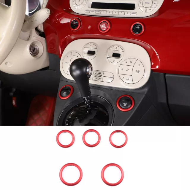 For 10-22 Fiat 500 & Abarth 595 695 Double Flashing Glass Lift Button Decoration