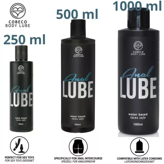 Cobeco Anal Lube Anal-Gleitmittel auf Wasserbasis Hautfreundlich 250 500 1000 ml