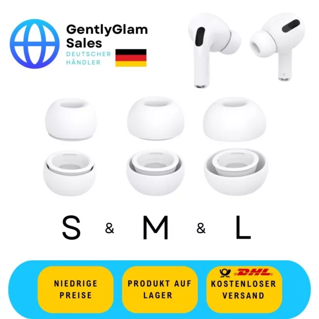 Silikon Ohrstöpsel für Apple AirPods Pro 1/2, Größe S/M/L Earplugs Tips Aufsätze