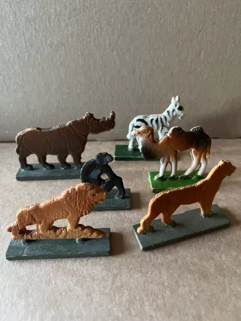 DDR Spielzeug Konvolut Holz Holzspielfiguren Roßweiner Flachtiere Zoo Tier 3