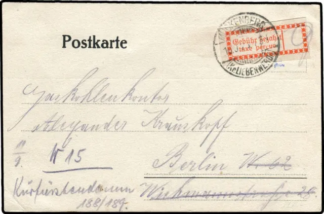 Deutsche Lokalausg. 1918-23, 1923, 1 I e, Brief