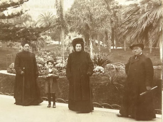 Family Garden c1900 Vintage Amateur Stereo Photo Citrate PL8n