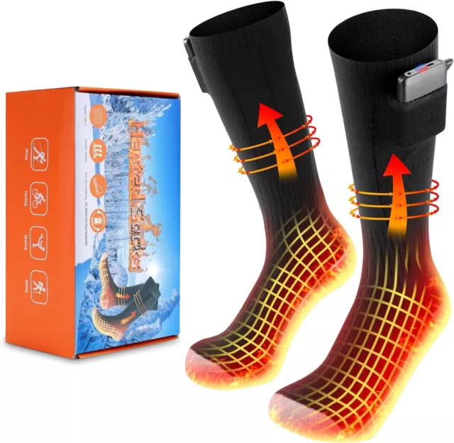 Electric Heated Socks Foot Winter Warmer Rechargeable Battery Power Women & Men 2