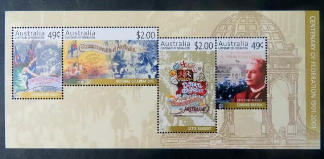 Australian Decimal Stamps: 2001 Centenary of Federation Mini Sheet MNH