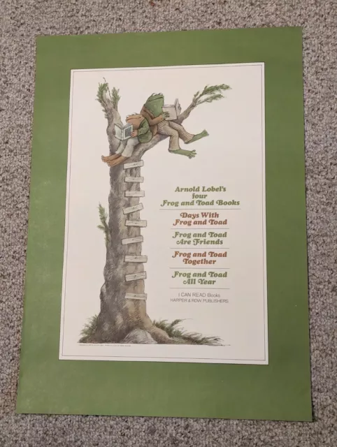 Arnold Lobel's Four Frog and Toad Books Vintage Promotional Poster 1979 RARE