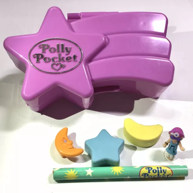 Polly Pocket 1995 SHOOTING STAR ERASER CASE * Complete *