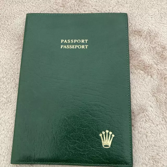 Rolex Leather Passport Case Green Color not for sale