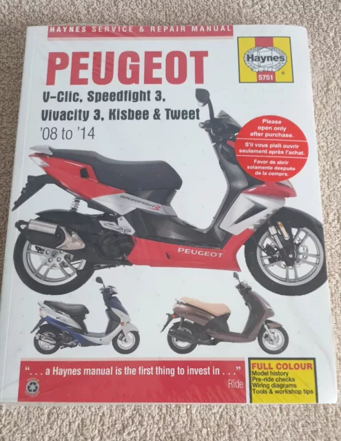 Haynes Repair Peugeot V-Clic, Speedfight 3, Vivacity 3, Kisbee & Tweet 08 - 14