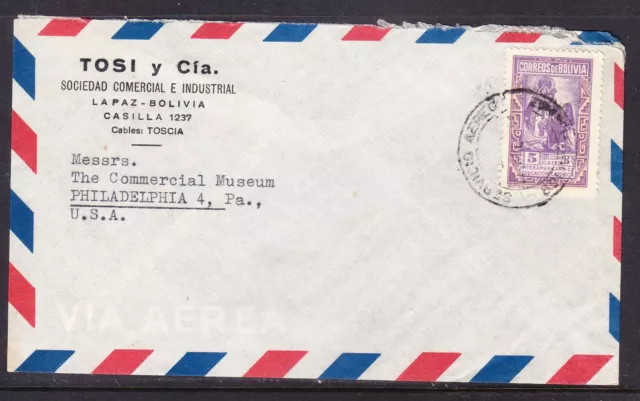 Bolivia 1952 Air Letter Casilla to Philadelphia