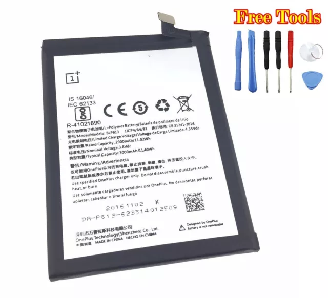 OEM OnePlus 3 Three Replacement Battery BLP613 3000mAh with Tools