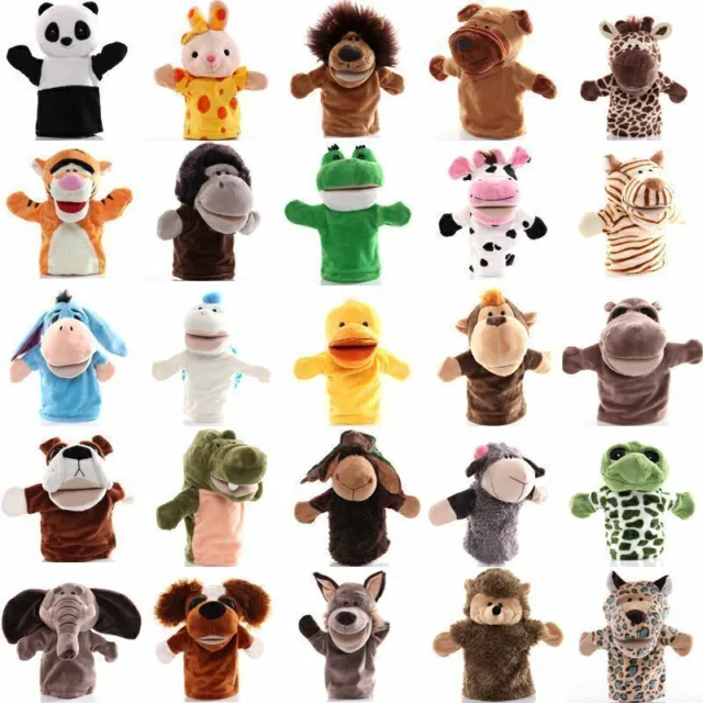 25 Styles Animal Hand Glove Puppet Soft Plush Puppets Kid Childrens Toy Funny~