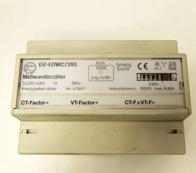 EMH EIZ-EDWC7393 MESSWANDLERZÄHLER 3x230/400V 50Hz 1A 10.000 Imp./kWh EMH EIZ-EDWC7393 MESSWANDLERZÄHLER 3x230/400V 50Hz 1A 10.000 Imp./kWh