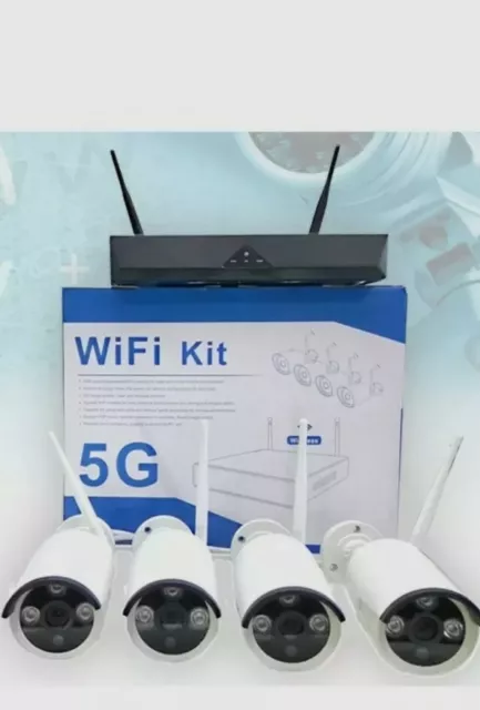 kit videosorveglianza wireless full hd 4 telecamere wifi remoto ip 5G nvr lan