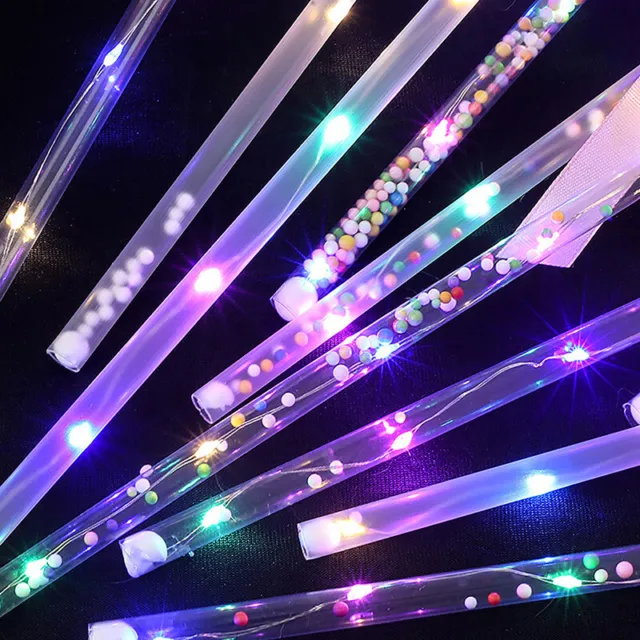 Light Up Magic Wand LED Pretty Glow Toy Wand Handheld Princes Wand Magical Stick