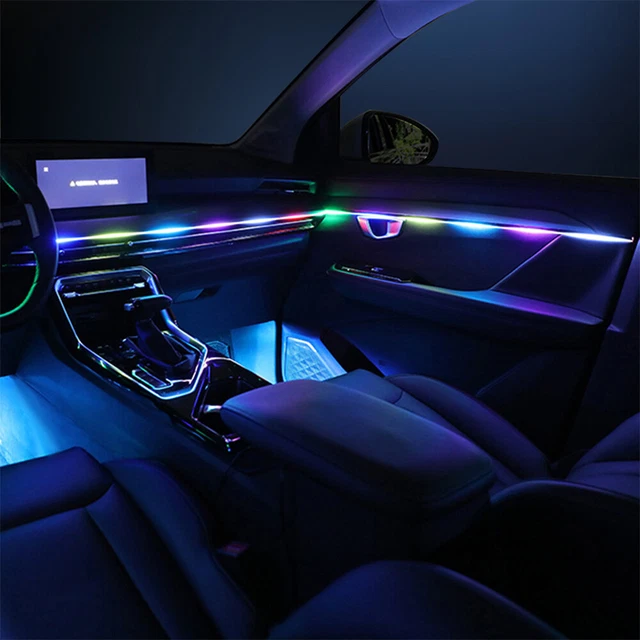 RGB AMBIENT STRIP Lights Fiber Optic Car Atmosphere Decor Lamps Trim