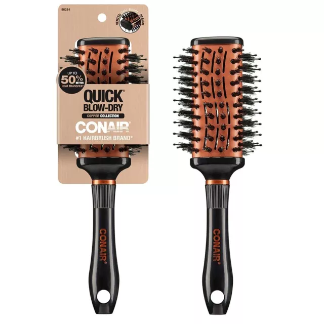 Conair Rapide Brushing Copper Collection, Ventilé Porc-épic Ovale Brosse