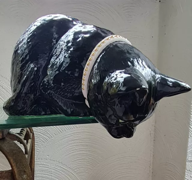 Vintage Black Cat Shelf Sitter Figurine Ornament