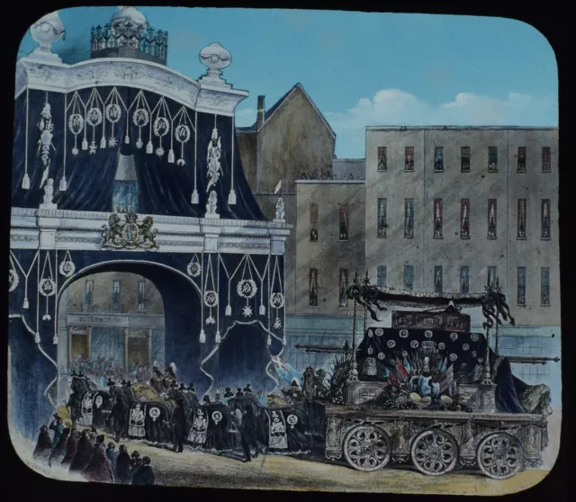 1852 FUNERAL OF THE DUKE OF WELLINGTON LONDON Magic Lantern Slide ANTIQUE