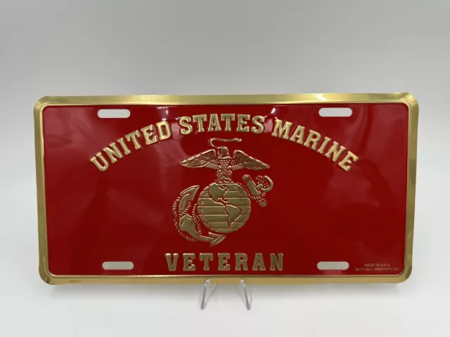 United States Marine Corps Usmc Veteran With Ega Metal Car License Plate