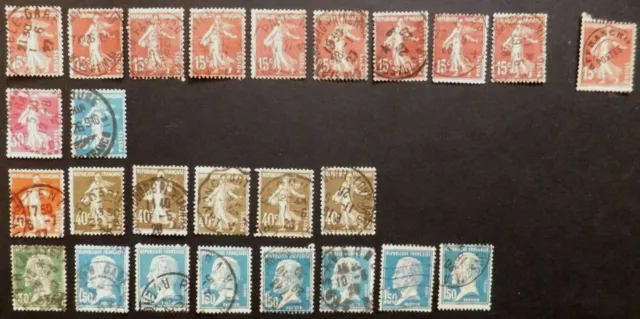 26 schön gestempelte Briefmarken aus Frankreich, 1925/27   16)