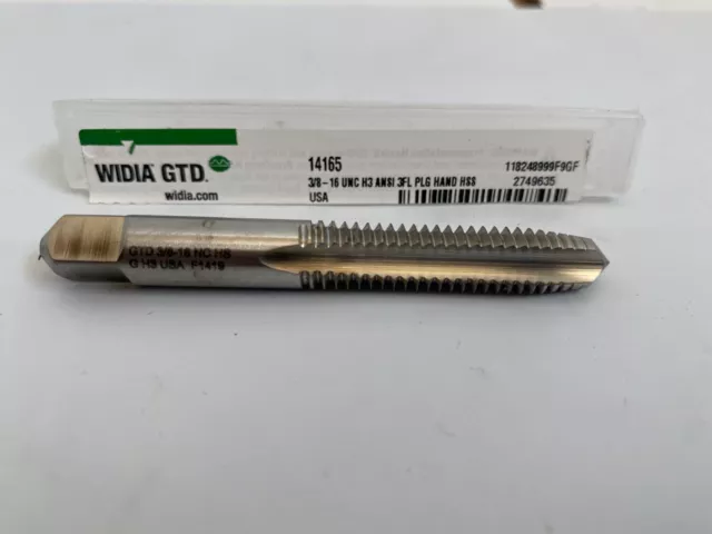 WIDIA GTD 14165 Straight Flute Tap 3/8"-16, UNC, UNJC, Plug Hand HSS