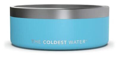DOG BOWL Non-Skid Stainless Steel Double Wall Celestial Blue THE COLDEST WATER