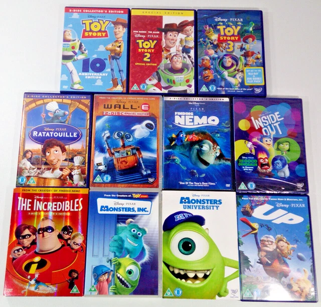 DISNEY PIXAR 11 DVD Bundle Toy Story, Finding Nemo, Monsters Inc, Up