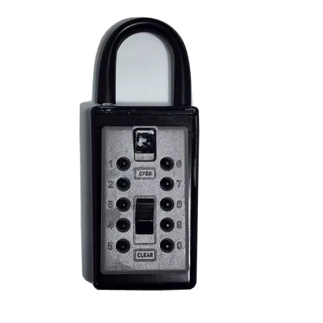 Supra Portable Pushbutton Shackle Lockbox Padlock Black Metal Series Three