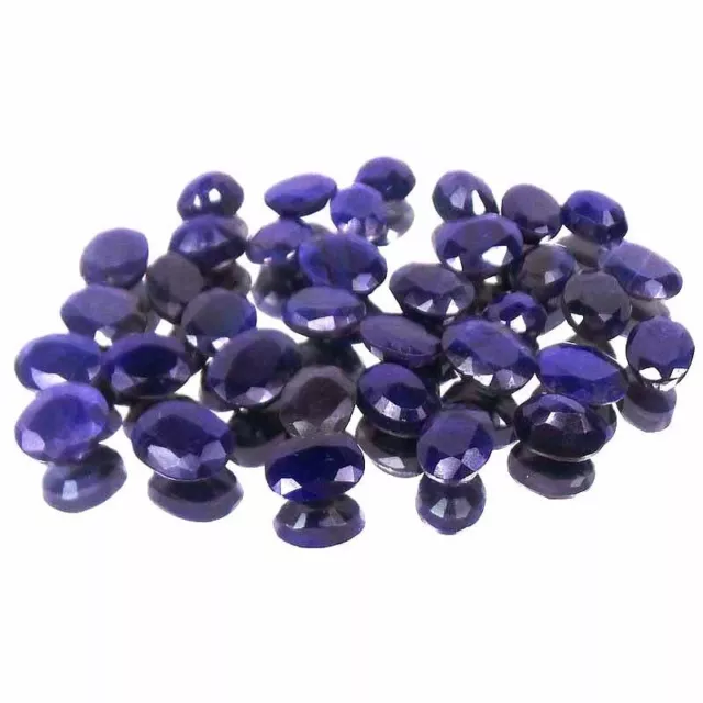 Certified 35 Pcs Natural African Blue Sapphire Oval Faceted Cut 8mm-10mmGems Lot