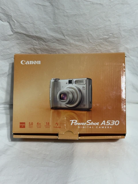 VINTAGE CANON POWERSHOT A530 Digital Camera Tested w/ Box 128MB