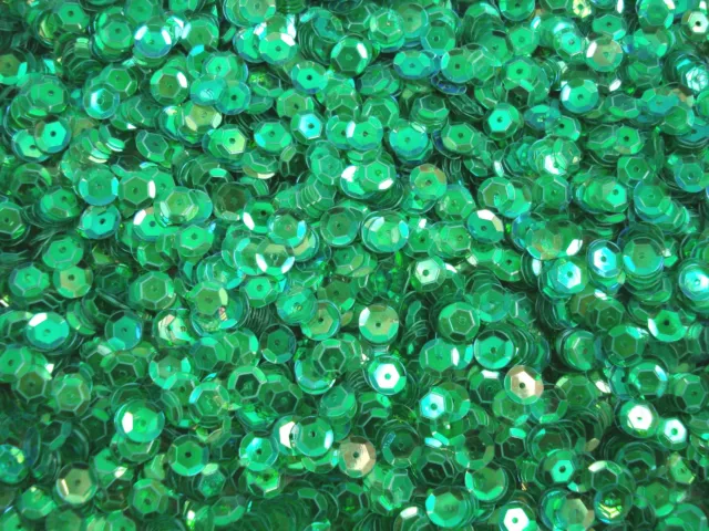 Sequins Cup 6mm Green Transparent AB 20g Dancing Dance Pearlescent FREE POSTAGE