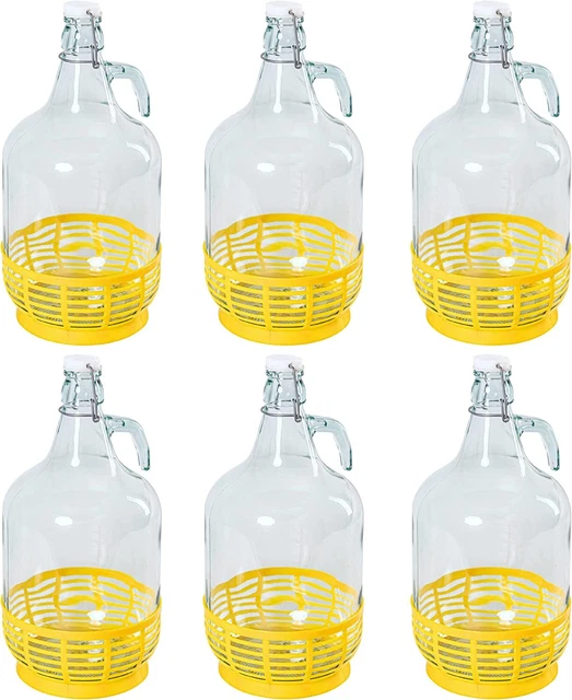 6 STÜCK 5L Gärballon mit BÜGELVERSCHLUSS und Korb Flasche Glasballon Weinballon 6 STÜCK 5L Gärballon mit BÜGELVERSCHLUSS und Korb Flasche Glasballon Weinballon