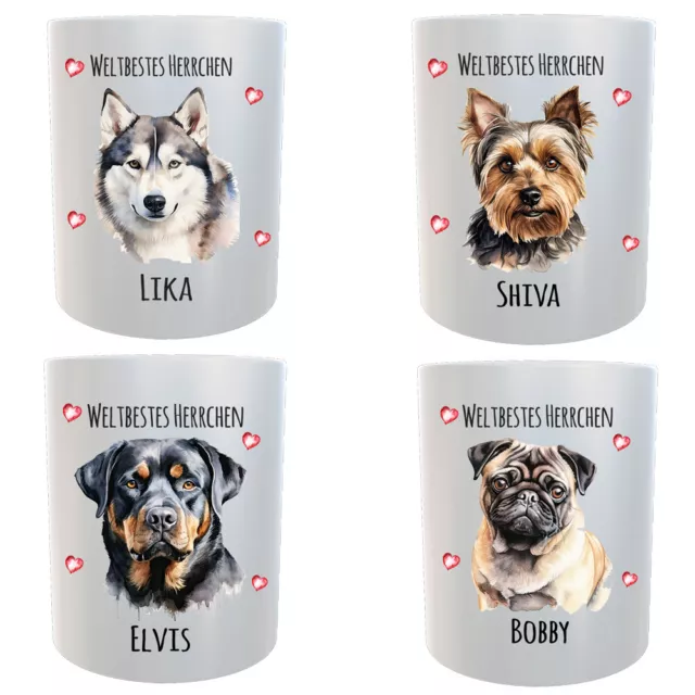 Tasse Hund Personalisiert Weltbestes Herrchen Motiv  Geschenk-Idee Kaffeetasse