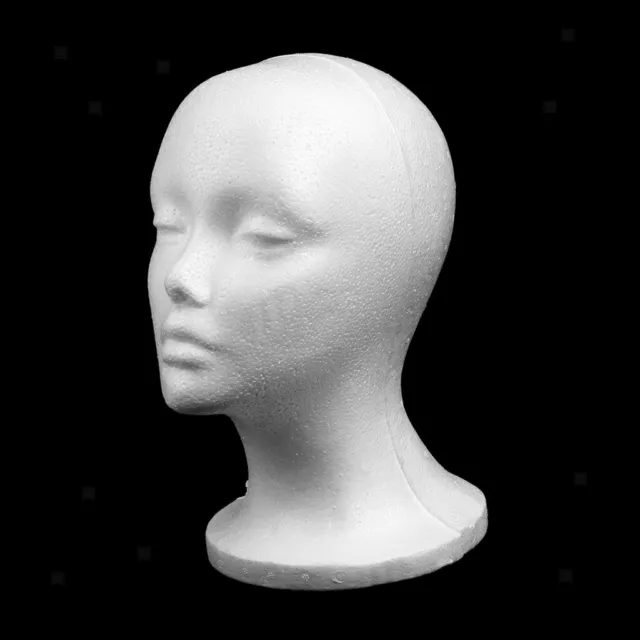 Polystyrene Female Polystyrene Model Head Mannequin Stand Hair Wig