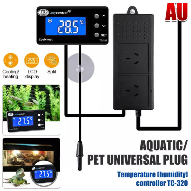 Digital LCD Reptile Thermostat PID Fish Tank Day & Night Dimming with Timer Heat
