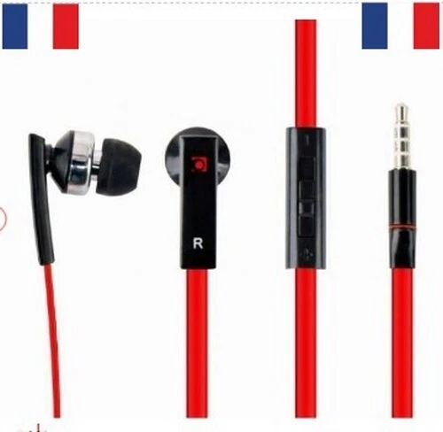 Ecouteurs intra auriculaires filaires avec réglage du volume et microphone