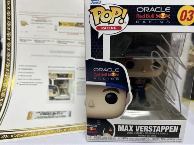 F1 Funko Pop Red Bull - Vinyl Figure, Signed By Max Verstappen with COA 3