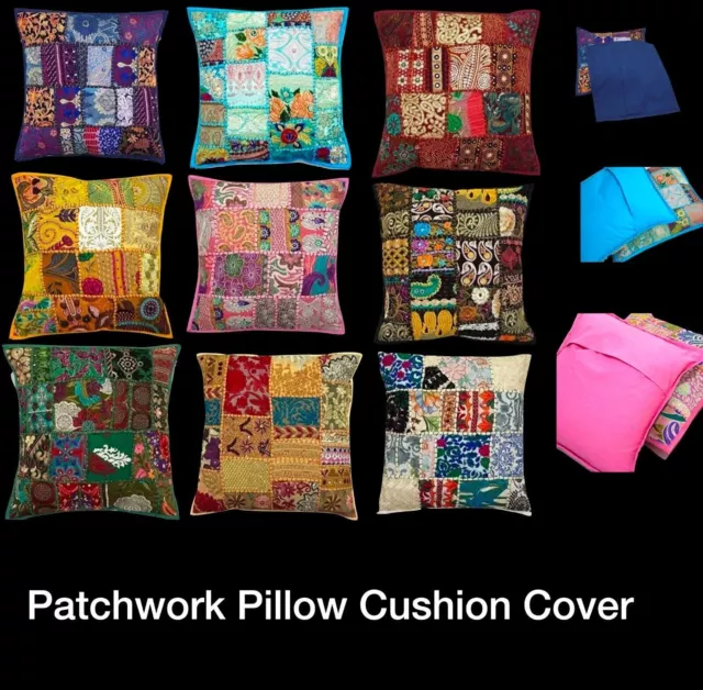 Mix Lot Decorative Throw Patchwork Cushion Covers Vibrant Handmade Home Decor