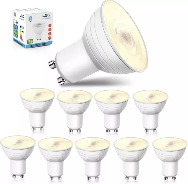 GU10 LED Bulbs,Warm White 3000K, 6W LED GU10 Bulb, 60W Halogen Spotlight 38 Beam